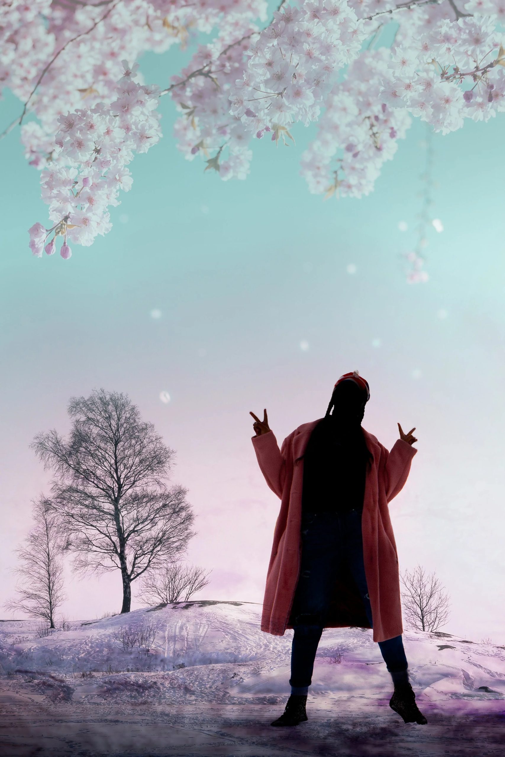 Portrait with cherry blossoms by Dona Laurita